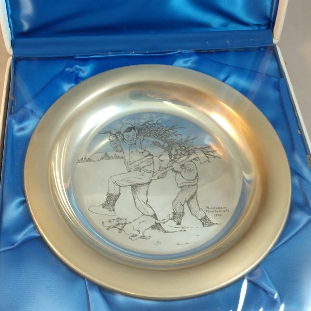 Franklin Mint 1970 Christmas Plate Sterling Silver